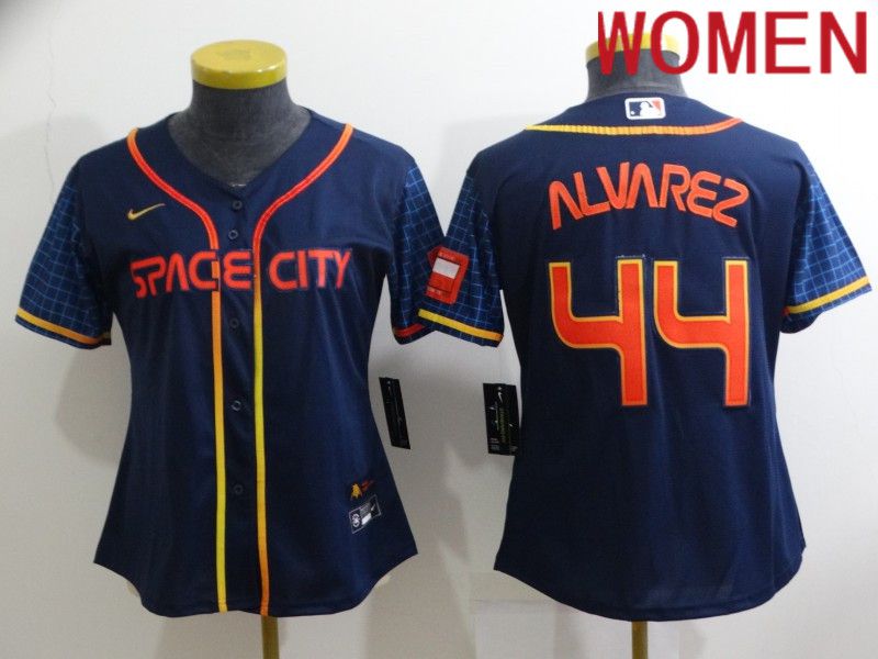 Women Houston Astros 44 Alvarez Blue City Edition Game Nike 2022 MLB Jerseys